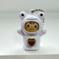 Breloc figurina cu schimbare a fetei, Cartoon Face, 4 cm, alb, Vivo FIGURINA-WHITE